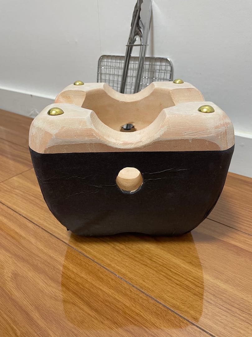 新品 最高級 奥能登 純珪藻土切り出し七輪 1人用21cm大判 高級黒因州和紙