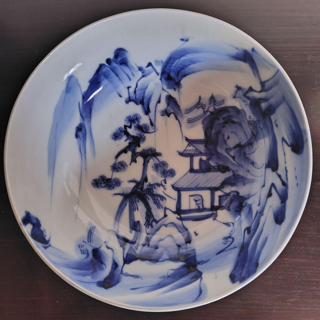 古伊万里 染付 手描き 山水 鉢　大中小3つ アンティーク レトロ 冬 春