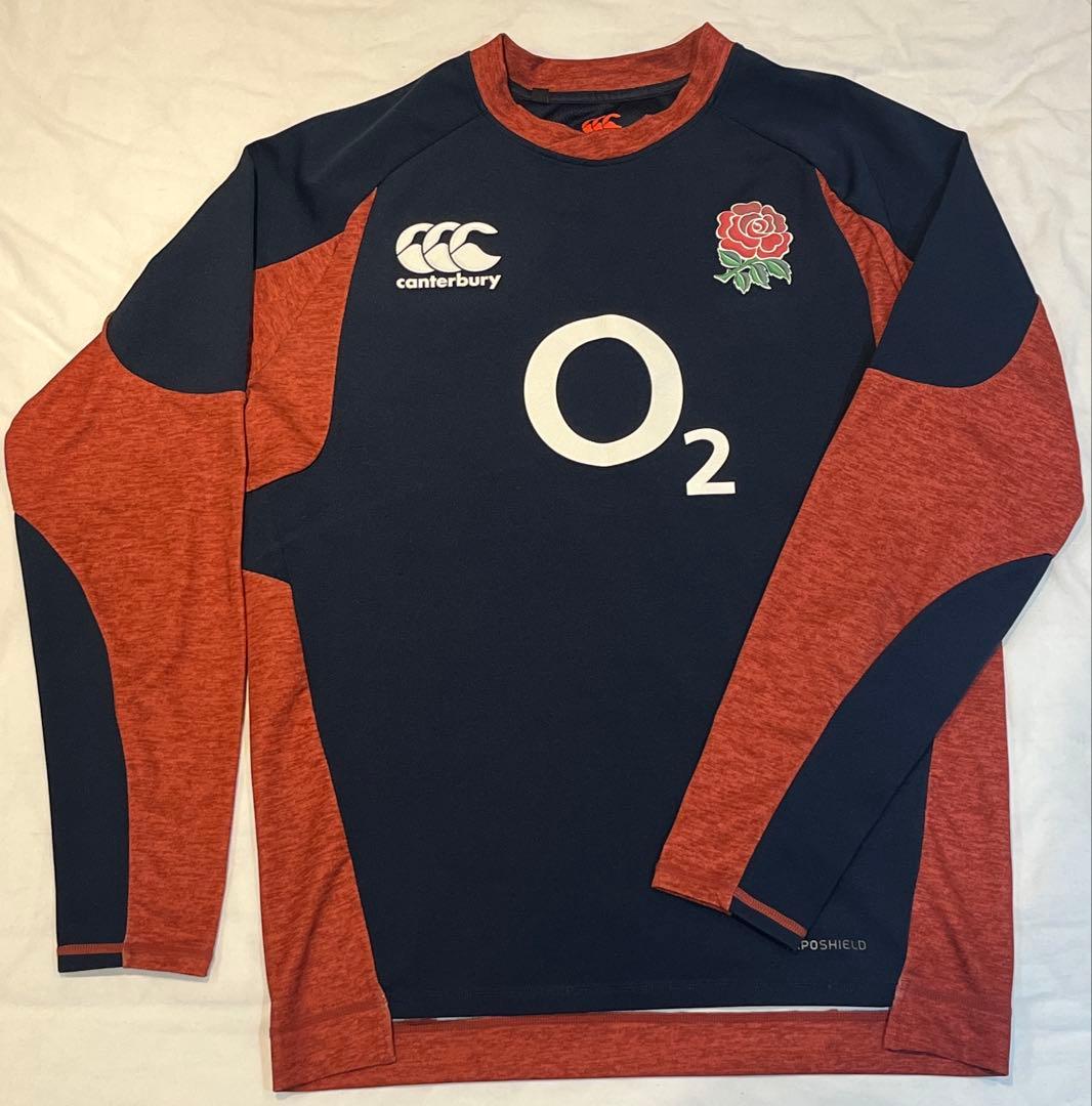 ラグビー　イングランド代表　長袖　トレーニングシャツ　ウォームアップウェア