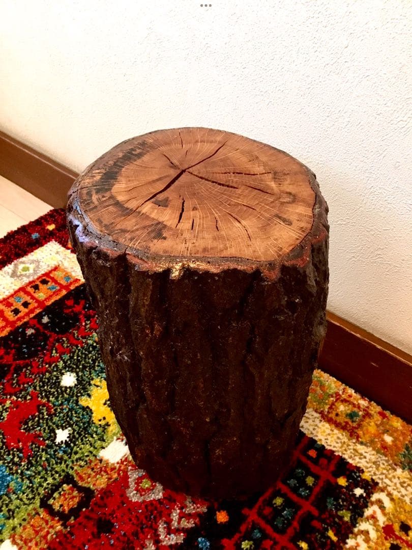 完売　天然楢の木【森と大自然を感じられるほっこり切り株台】テーブル/スツール/他