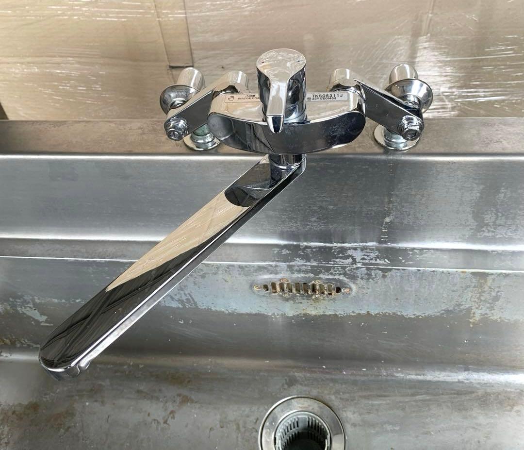 サンウェーブ 業務用ステンレス製1槽式シンク P-1S-126 水栓付き