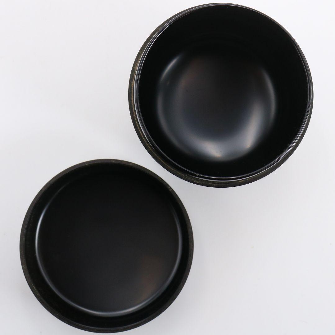 中川秀甫作 遠山蒔絵 中棗 茶道具 共箱　V930　N7