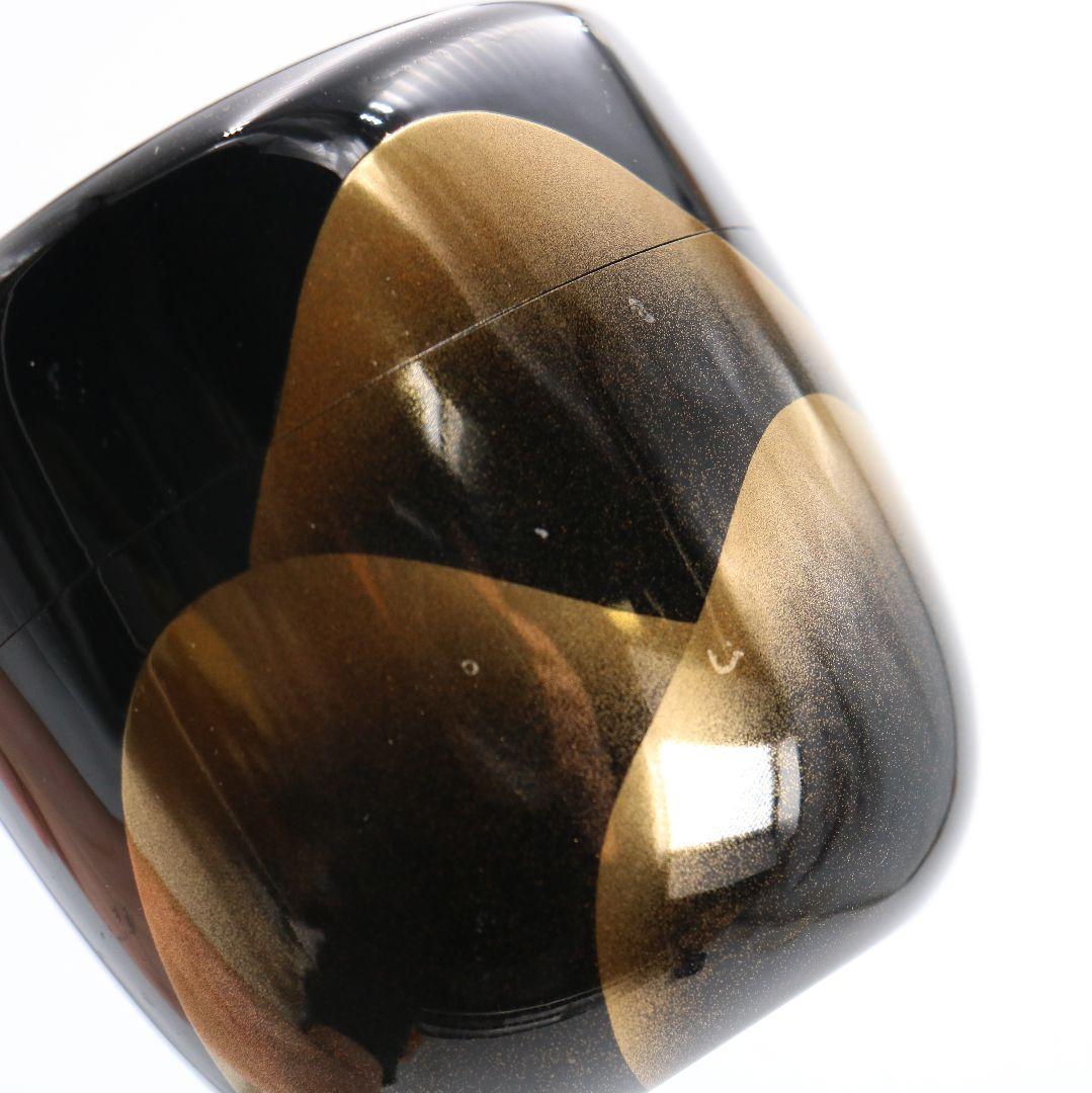 中川秀甫作 遠山蒔絵 中棗 茶道具 共箱　V930　N7