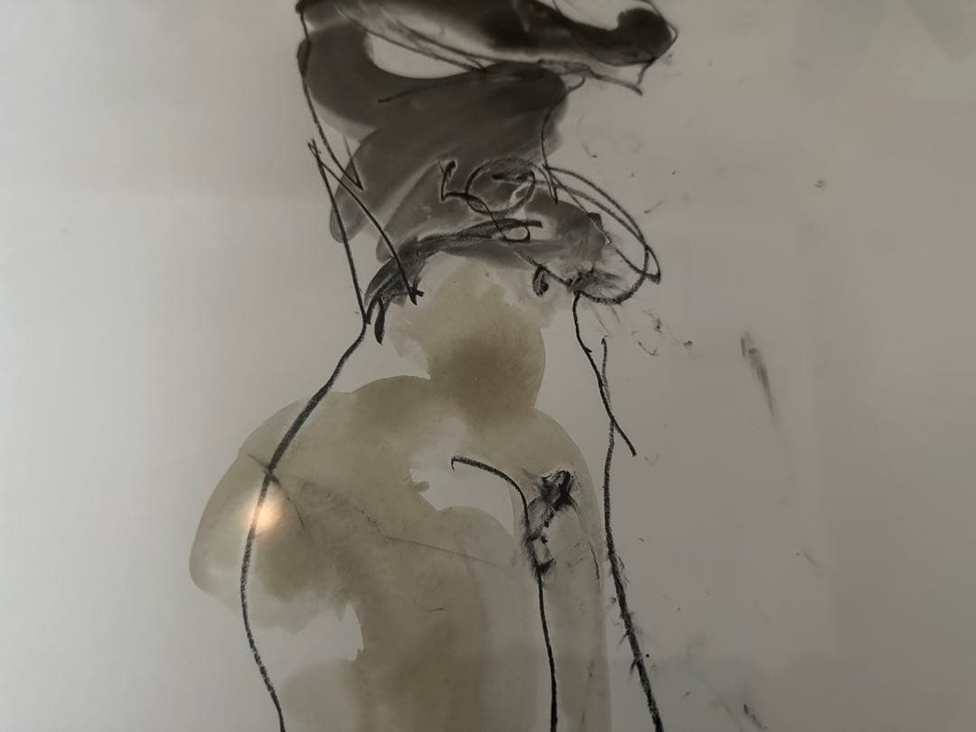 栗原一郎 裸婦① 51x37 デッサン/水彩画 絵画