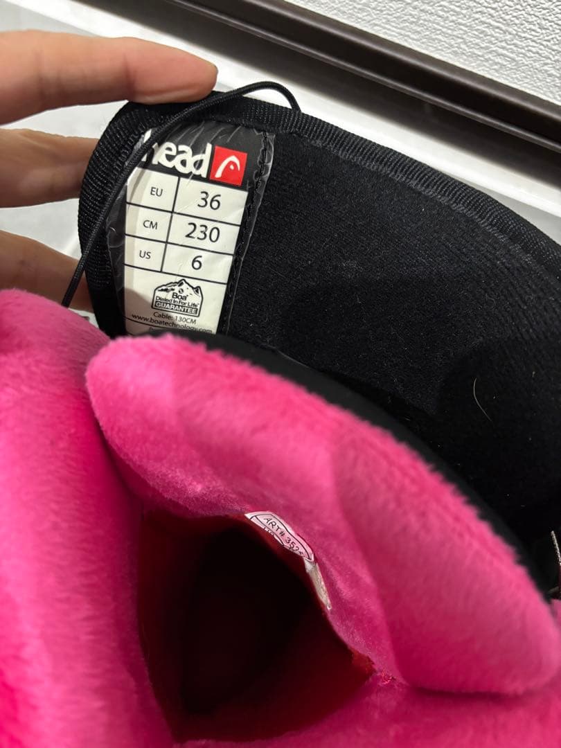 美品　スノーボードブーツ ブラック/ピンク　HEAD