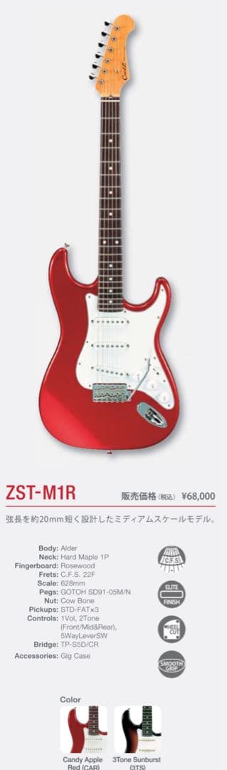Coolz ZST-M1R ミディアムスケール　fenderソフトケース付き。