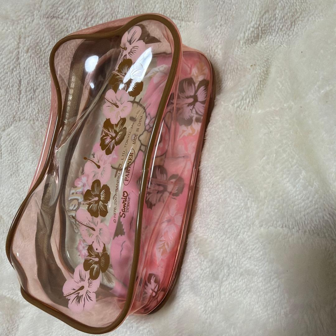 キティ　日焼けキティ　ハイビスカス　ポーチ　サンリオ