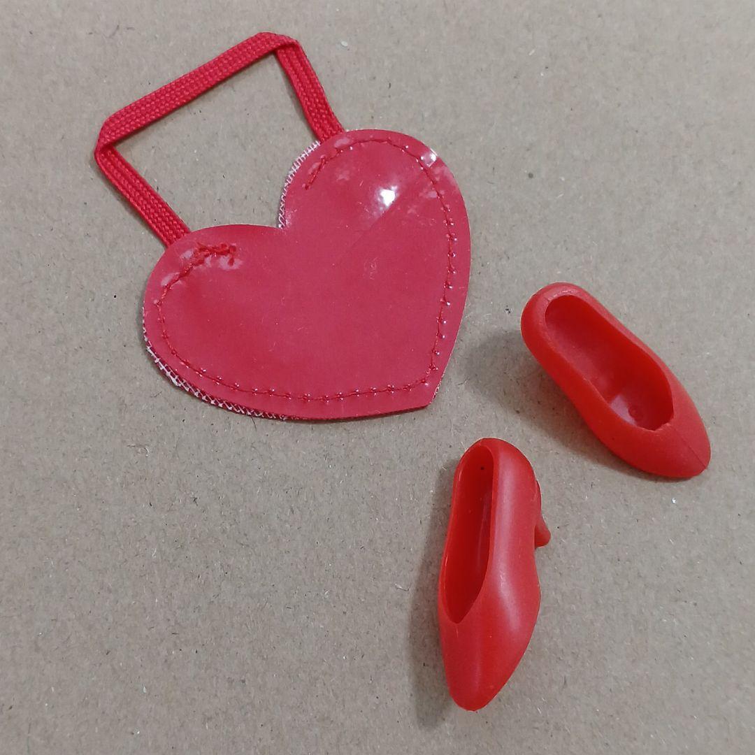 【専用】リカちゃん  赤いコーデ  昭和レトロ  ワンピース  靴とバッグ付き