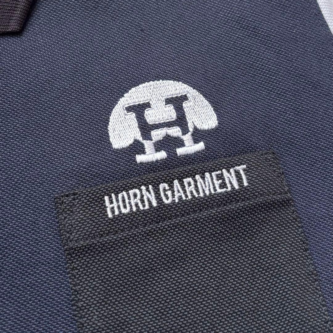 【新品タグ】HORN GARMENT ホーンガーメント 切替 長袖ポロシャツ M