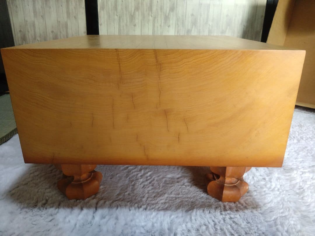 値下げ【囲碁】国産本榧　囲碁盤6.2寸　板目　足つき