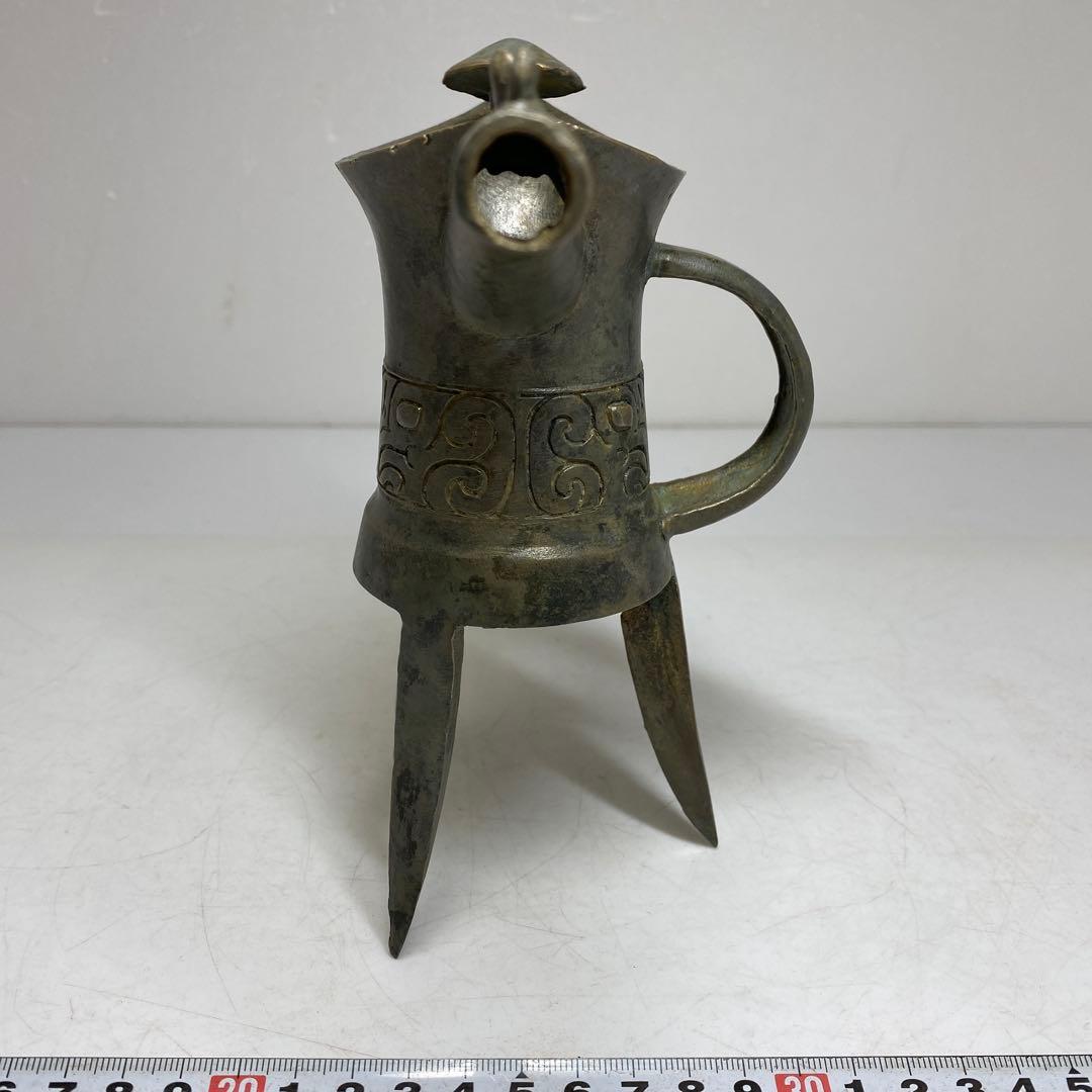 中国美術 古銅 しゃく 高さ約16cm 重さ430g タサオ 東T8-0206①