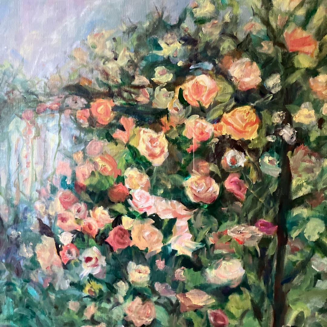 藤井一代　フェンス越しのバラ