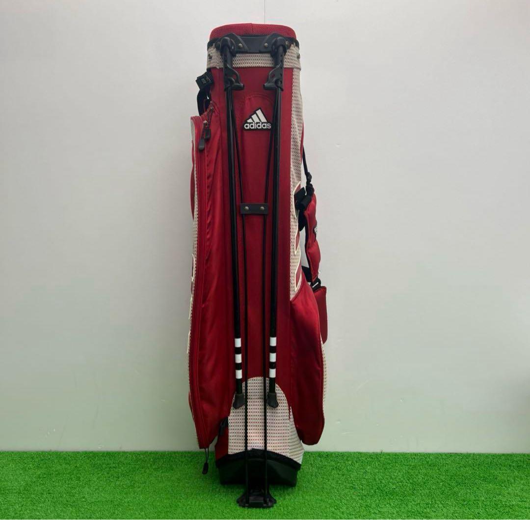 adidas アディダス キャディバッグ 8インチ ゴルフバッグ　レッド　中古品