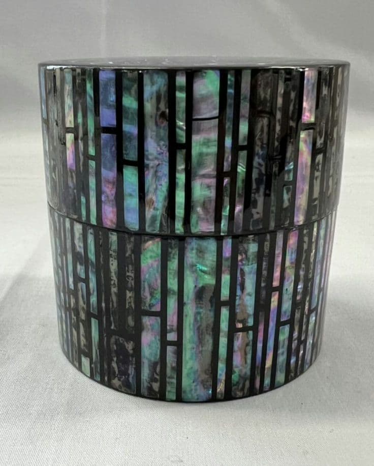 螺鈿細工菊中次(棗) 北島昭峰(昭夫) 茶道具