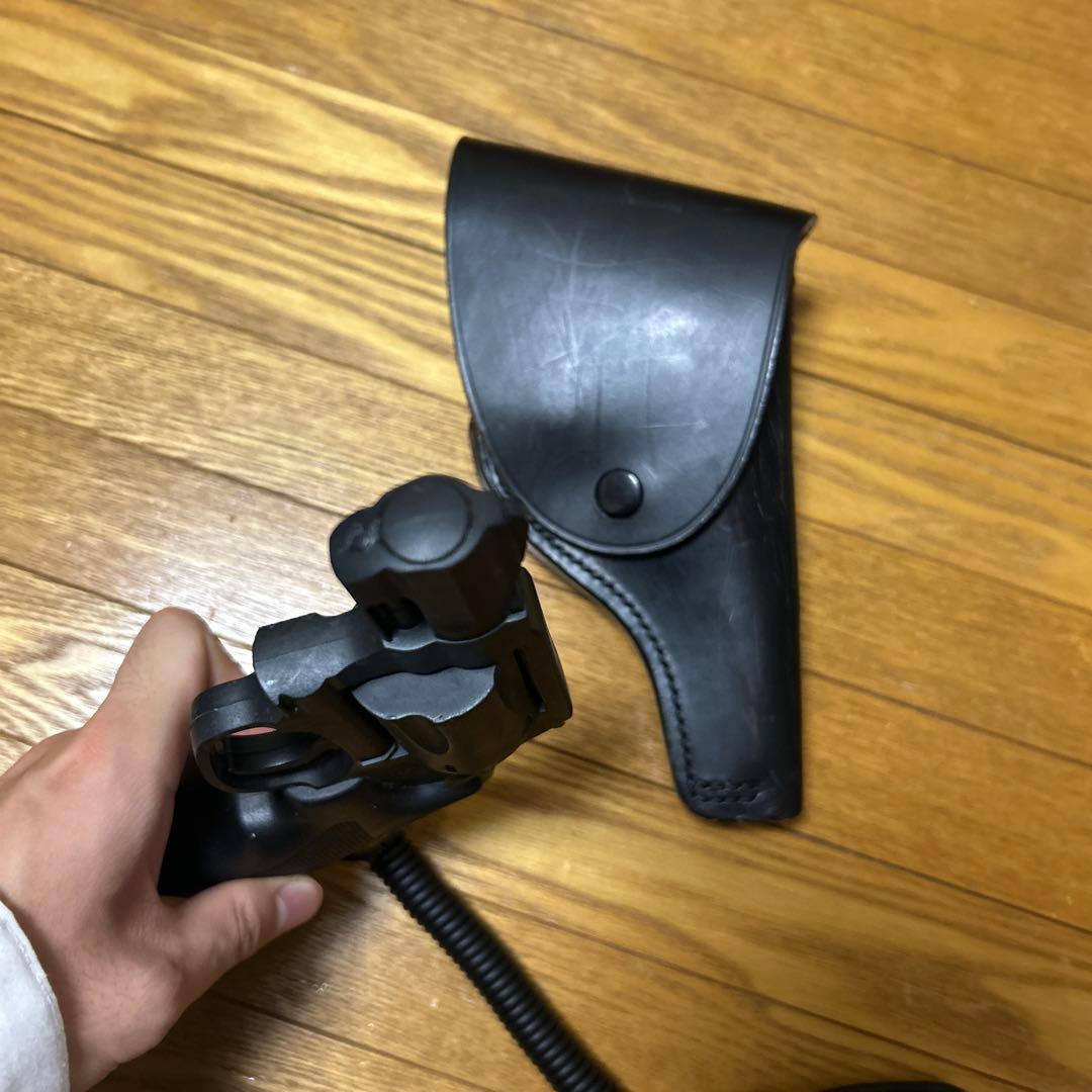 レザー ホルスター 黒 右利き用 コイルコード付き