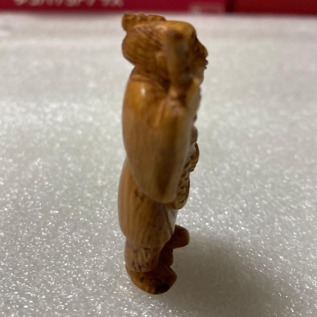 極上天然素材　釣り人彫刻　根付　提げ物