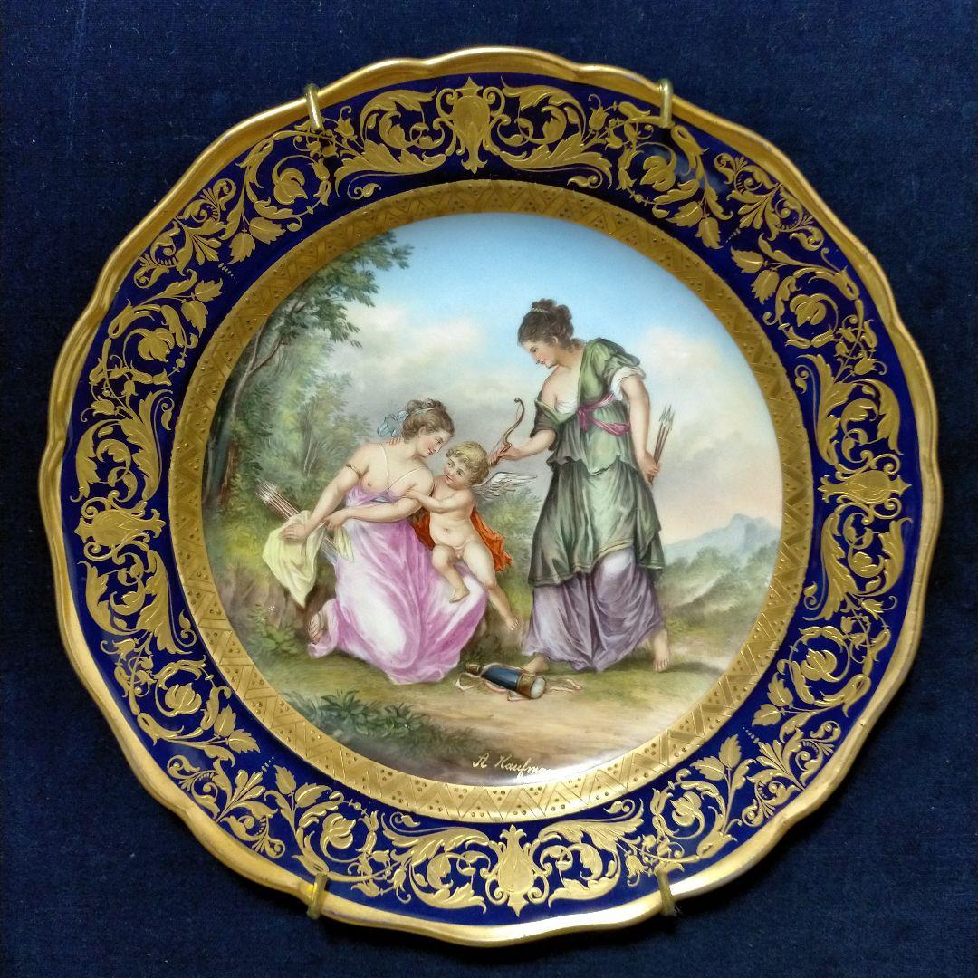 MEISSEN ボタン剣 飾り皿 プレート 天使