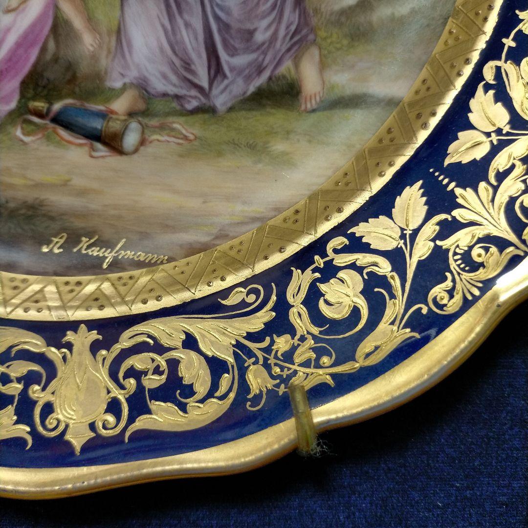 MEISSEN ボタン剣 飾り皿 プレート 天使