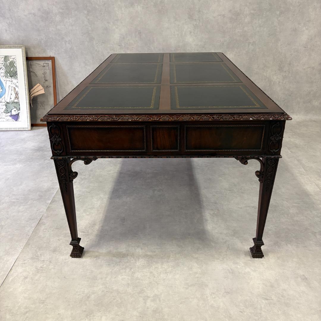 アンティーク デスク レザートップ 英国クラシック 木製