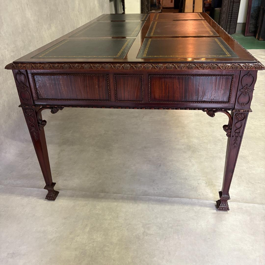 アンティーク デスク レザートップ 英国クラシック 木製