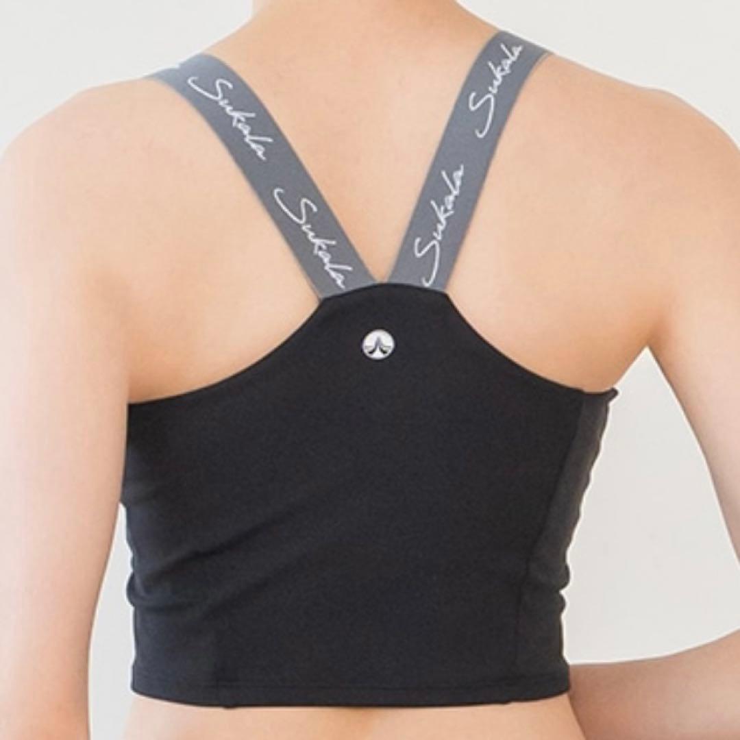 Sukala lavaブラックスカーラ Yストラップ ロゴ ブラトップ 黒 S