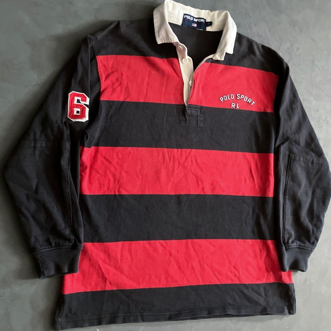 レアモデル◎90s【スリランカ製】ポロスポーツ　太ボーダーシャツvintage