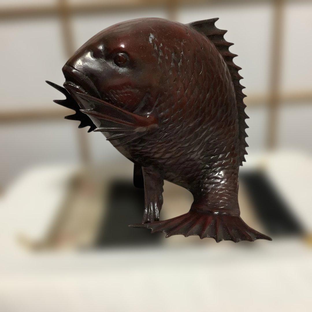 大ぶり‼️#鋳物　#鯛　置物　#縁起物 #金運　#運気