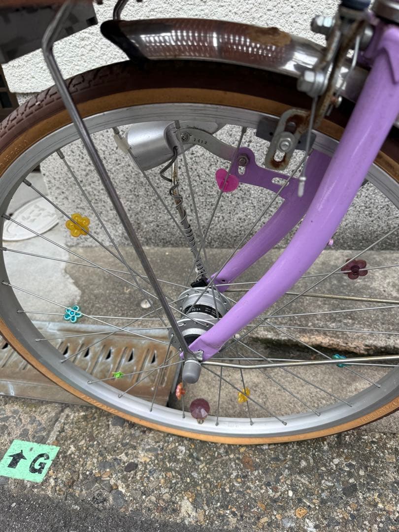 SALE！ラベンダーカラー 自転車キッズ　22cm