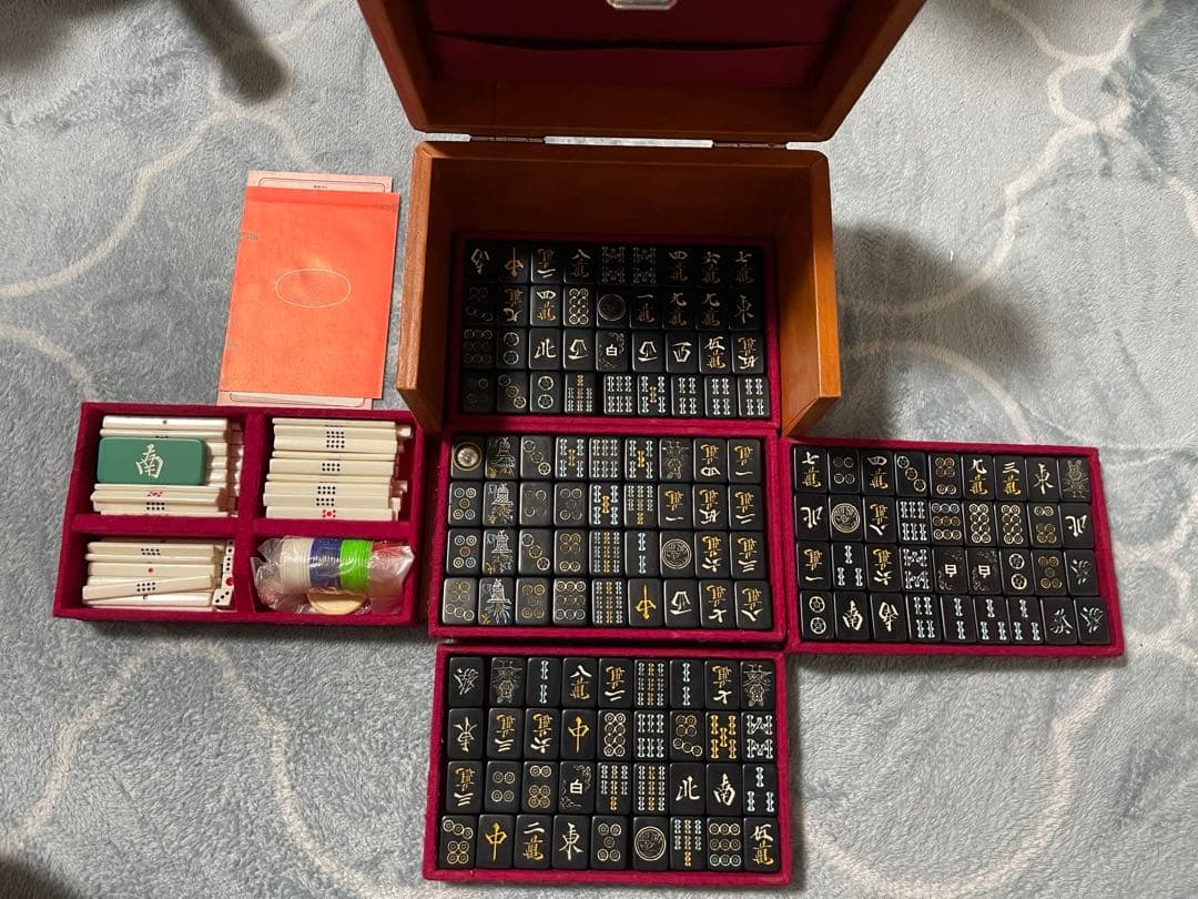 日本麻雀協会認定 麻雀牌 木箱入り レトロ ビンテージ