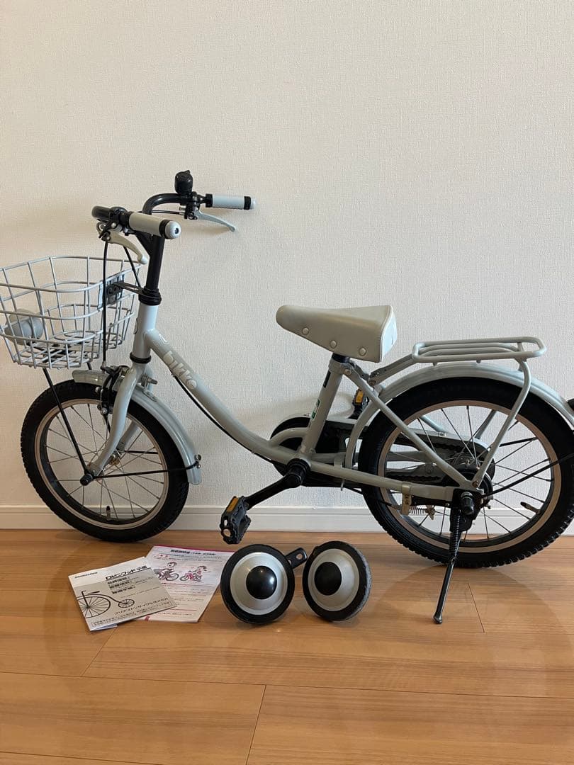 m&m's-83様　美品bikke 16インチ ブルーグレー子供用自転車補助輪付