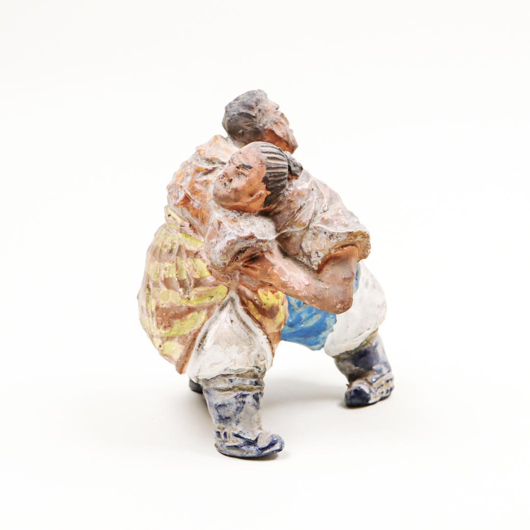 民芸 相撲 陶人形 置物 郷土玩具