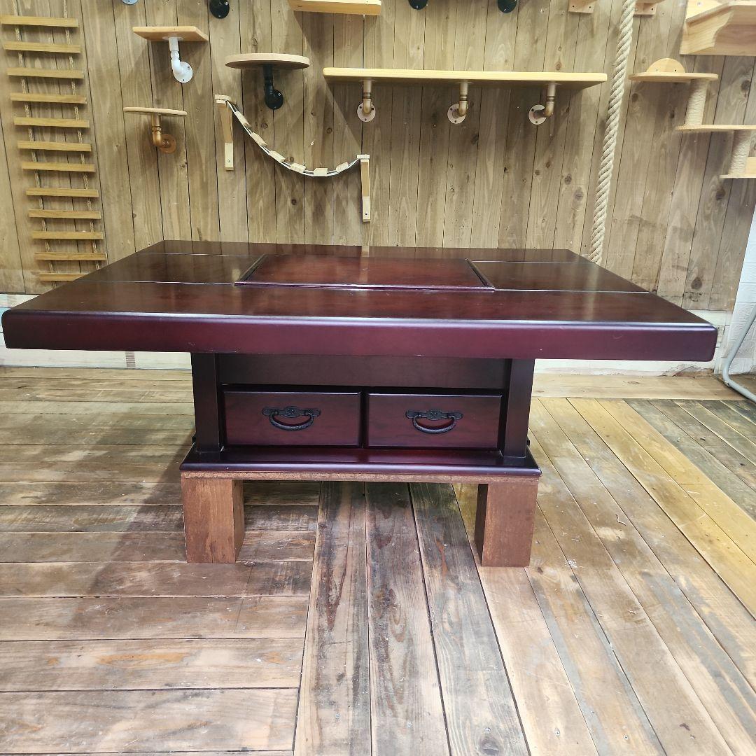 大型火鉢テーブル引き出し付き