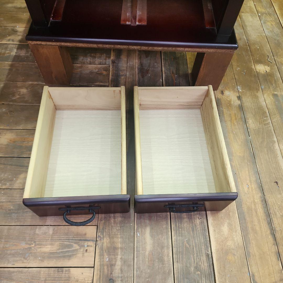 大型火鉢テーブル引き出し付き