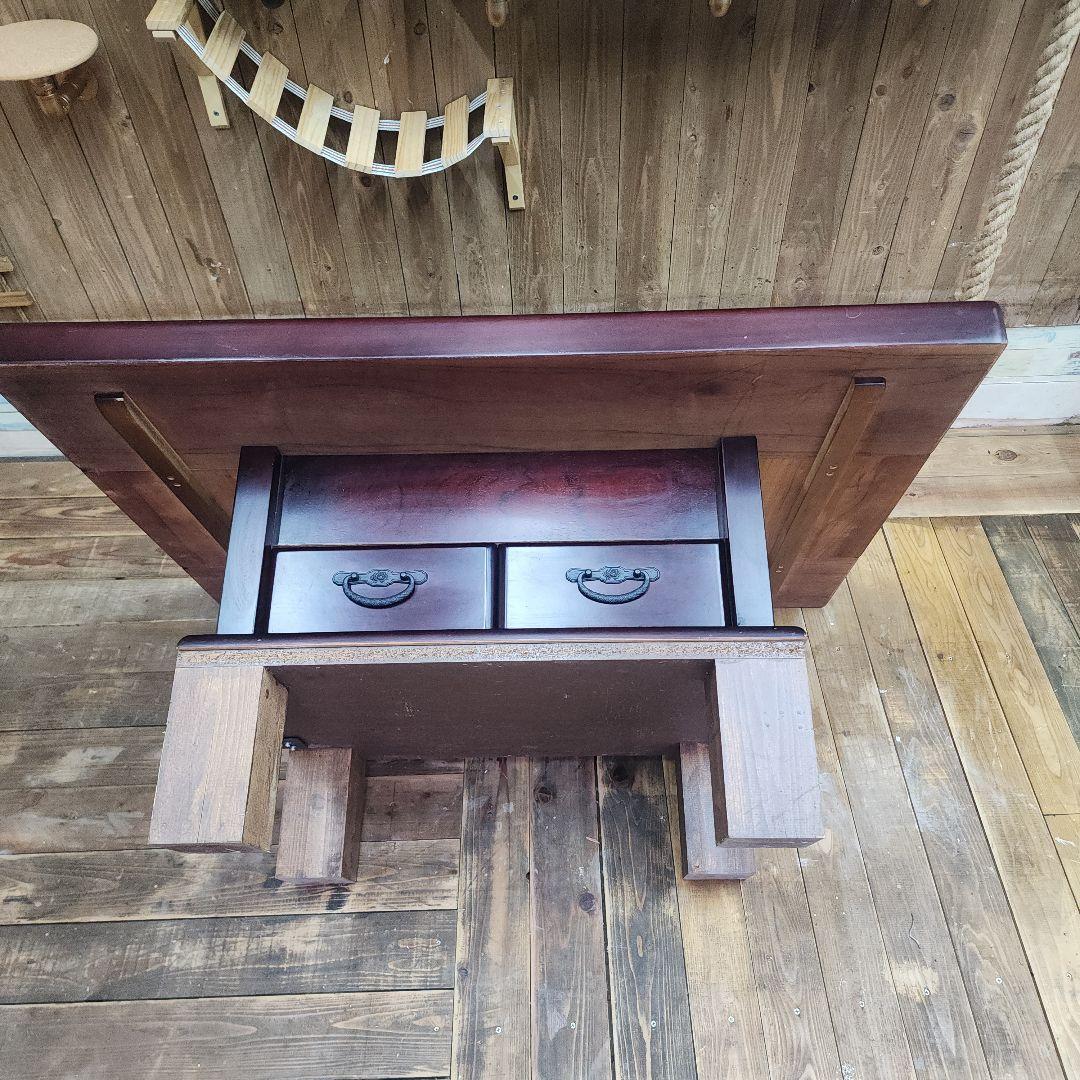 大型火鉢テーブル引き出し付き