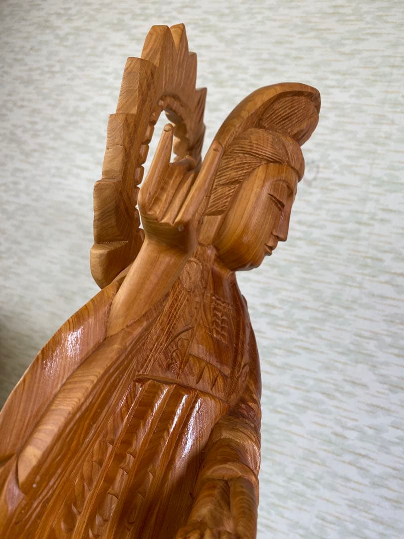 木製 観音像　観音菩薩　立像　仏像　置物　彫刻