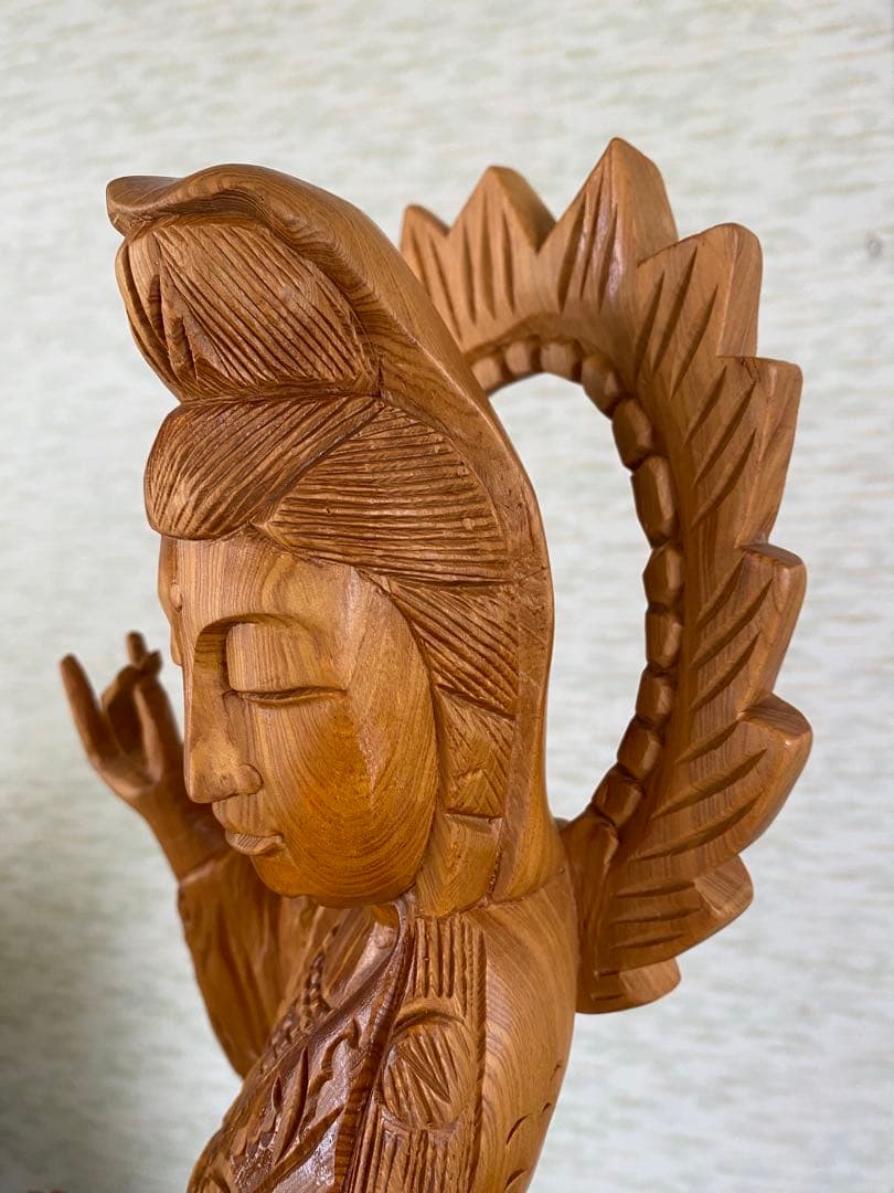 木製 観音像　観音菩薩　立像　仏像　置物　彫刻