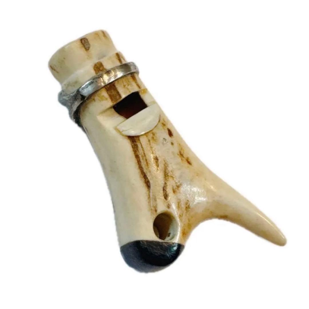 鹿角笛　ハンドメイド　1点物　完全フルオーダーメイド　角　ペンダントトップ