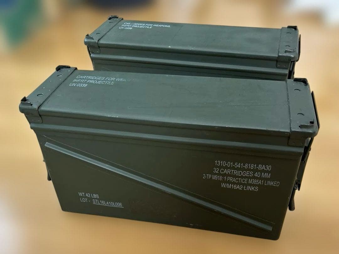 【お得】米軍・UN調達品 アンモボックス 40MMグレネード弾用　2個!!