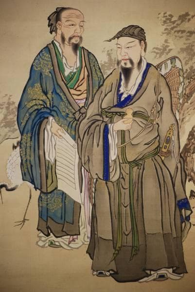 真作/土佐光孚/漢王/高祖/張 良画/絹表装付/布袋屋掛軸HC-10