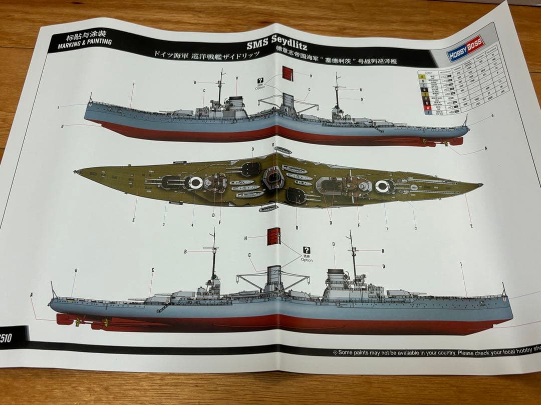 ホビーボス 1/350 ドイツ海軍 巡洋戦艦 ザイドリッツ プラモデル 未組立