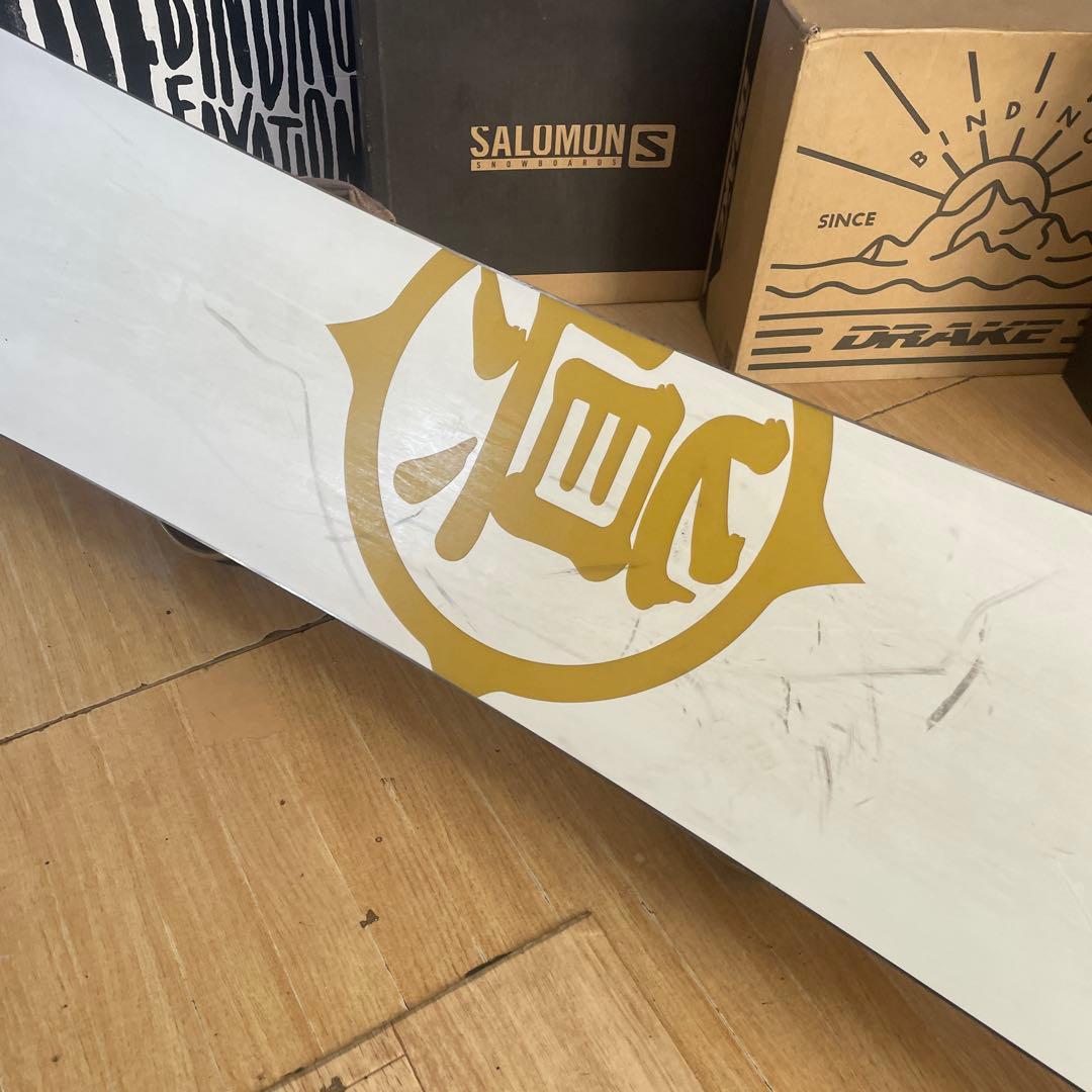 眞空雪板等×FLUX　国産名機　バイン付スノーボードセット　OGASAKA製造