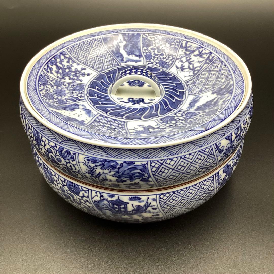 平水指　染付　祥瑞　西村徳泉作　新品　桐箱入