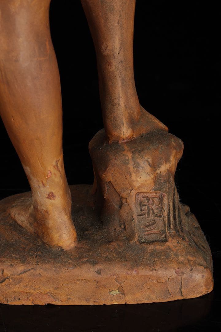 彫刻家【林昭三】石膏 少女像 高さ52㎝ 女性像 人物像 彫刻 美術品 日展会員