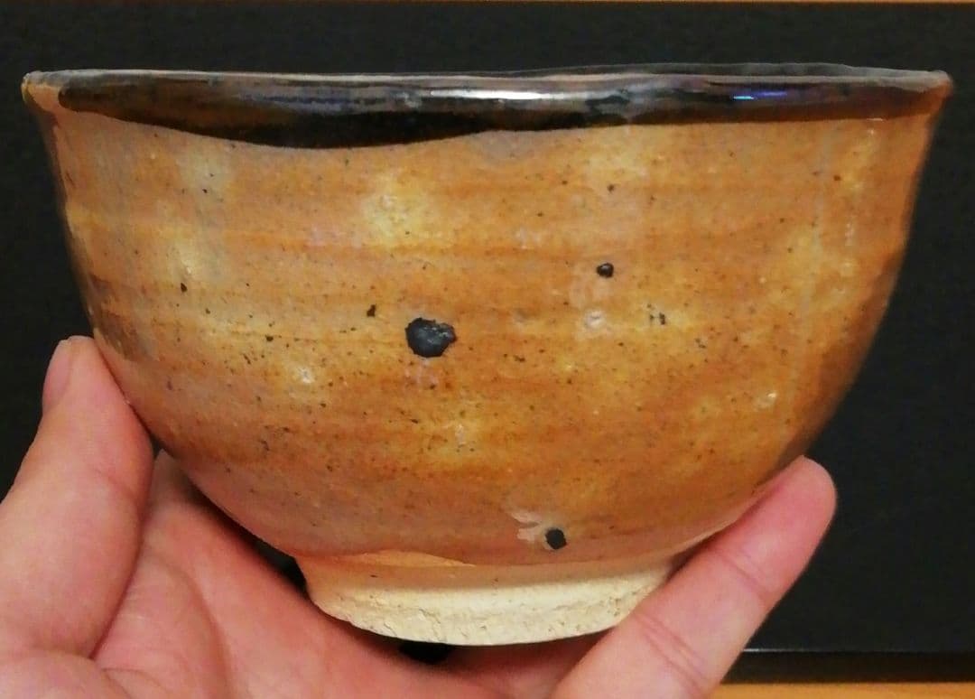 丸田宗彦作　唐津焼　皮鯨　茶碗　共箱　茶道具