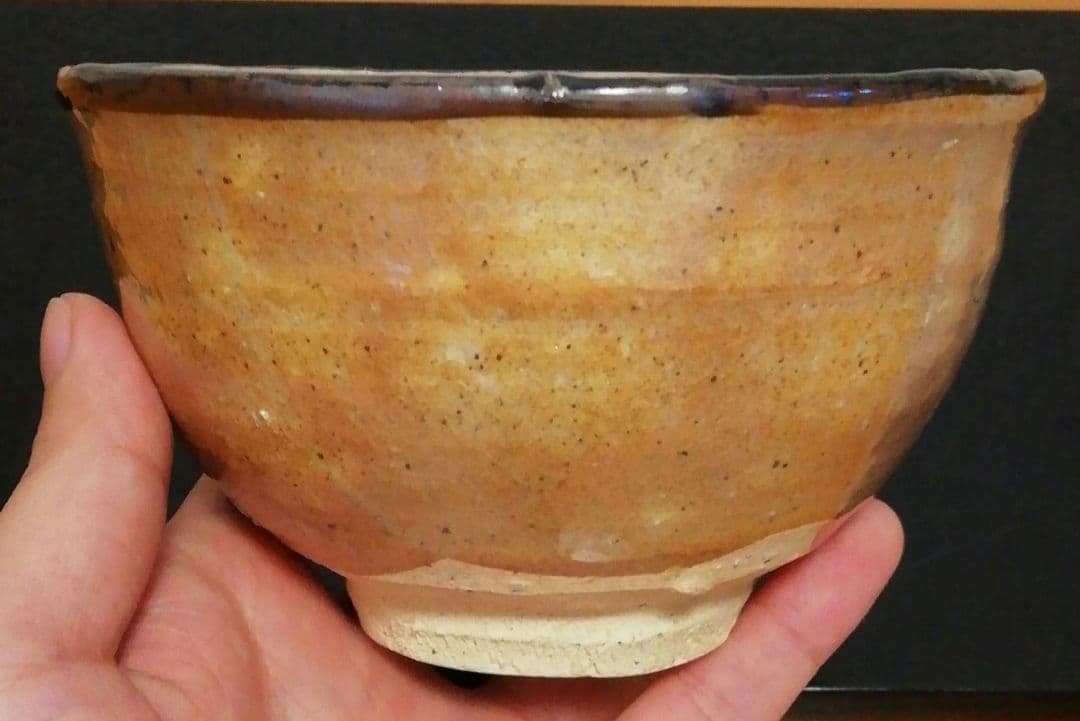 丸田宗彦作　唐津焼　皮鯨　茶碗　共箱　茶道具