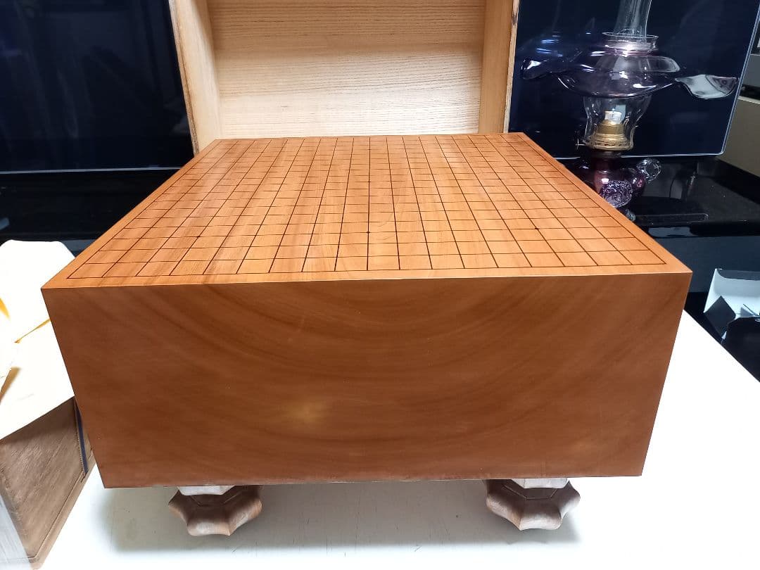 日向製　碁盤　桂　板目　木裏　碁石　本蛤　35号　一式