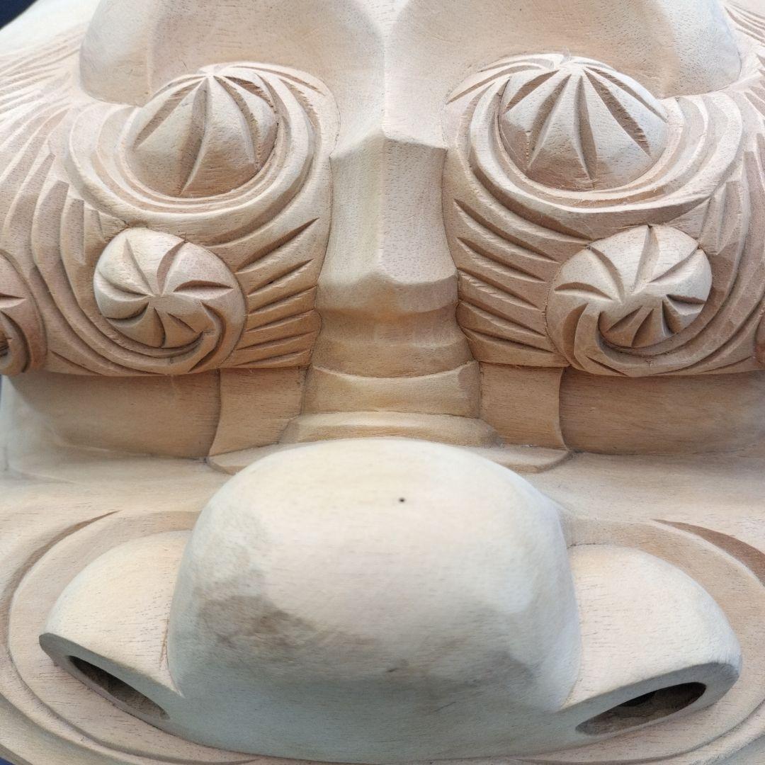 木製 獅子頭 彫刻