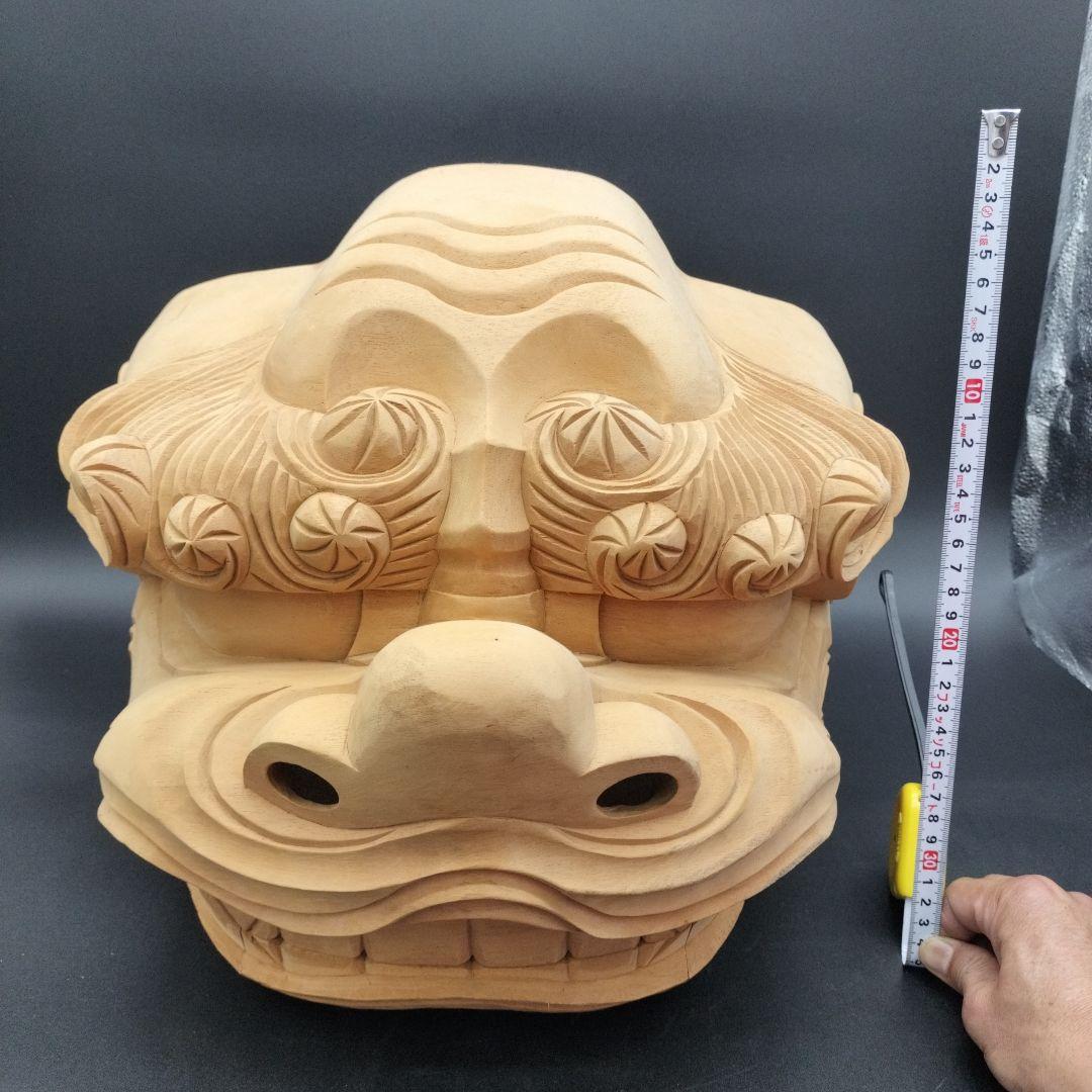 木製 獅子頭 彫刻