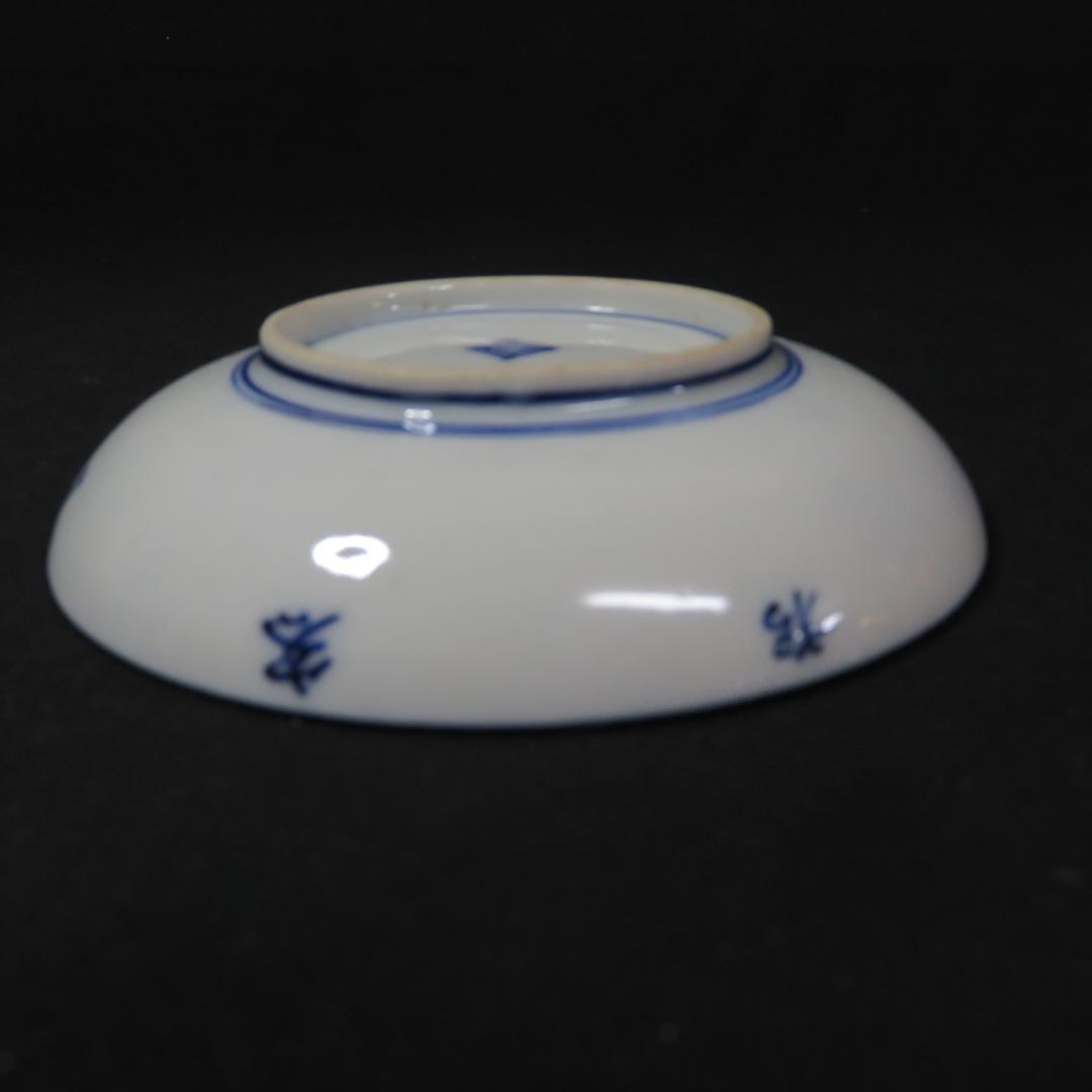 小皿 4枚 有田焼 色絵 皿 鳥 花 銘 江戸時代