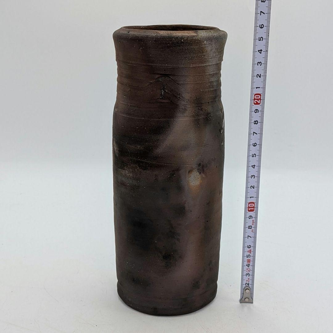 人間国宝 藤原雄 備前焼 桟切花生 用心箱 花入 花器 フラワーベース 花瓶